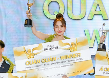 Quán quân Phun lông mày trên người thật tại cuộc thi Festival PMU Awards 2023 gọi tên Master Hoàng Vy.
